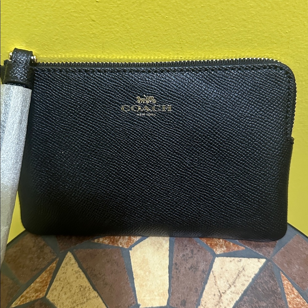 Coach Black Textured Wristlet